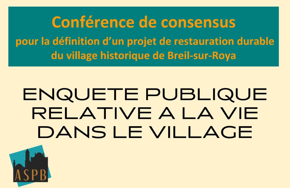 Enquete publique relative à la vie dans le village
