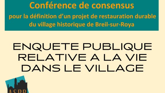 ENQUETE PUBLIQUE RELATIVE A LA VIE DANS LE VILLAGE